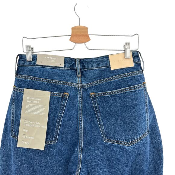 Everlane The Curvy 90s Cheeky Straight Jeans Rigid Wash Blue Size 30 Crop - Picture 10 of 16